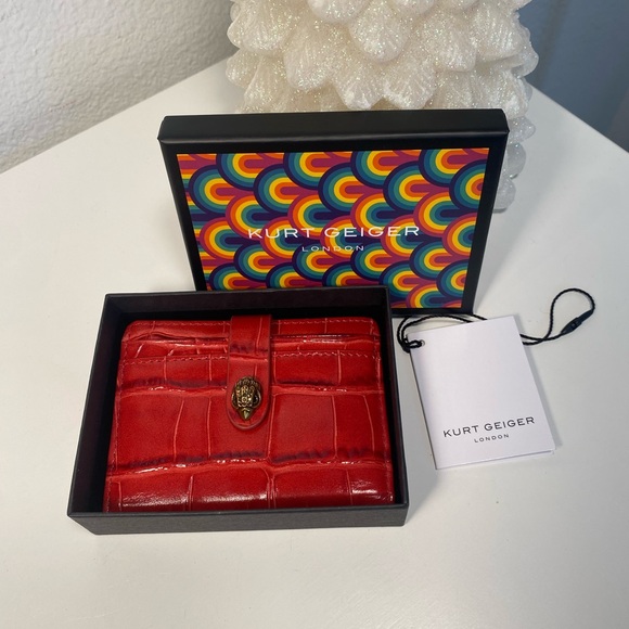 NWT Kurt Geiger Leather Croc Embossed Card Holder - Picture 4 of 11